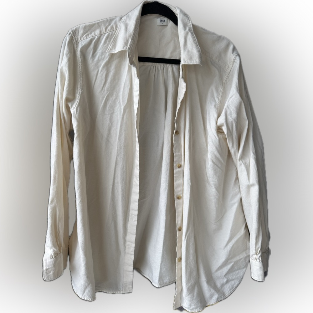 Uniqlo Cream Button-Down Shirt